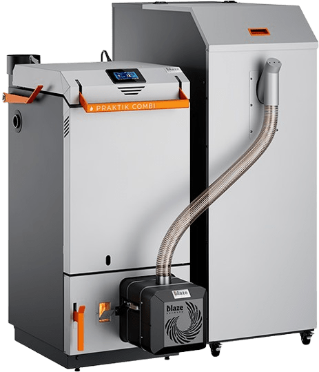 Kombipanna ved & pellets – Blaze Praktik Combi 25–40 kW