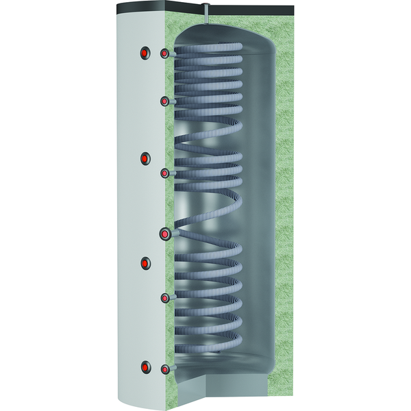 Ackumulatortank med varmvattenslinga 500-2000L