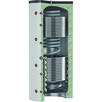 Ackumulatortank med en varmvattenslingor + två värmeslinga 500 - 1000L - Pannproffsen AB